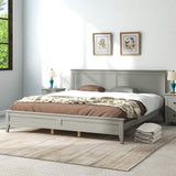 Gray Solid Wood Bed Platform with Stylish Tapered Legs and Durable Finish Gray - King