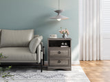 Nightstand Set of 2, Night Stand with Drawers, Accent Bed Side Table and End Table