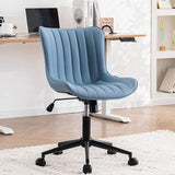 Black Ergonomic Home Office Desk Chair with Wheels Comfy Armless Criss Cross Chair