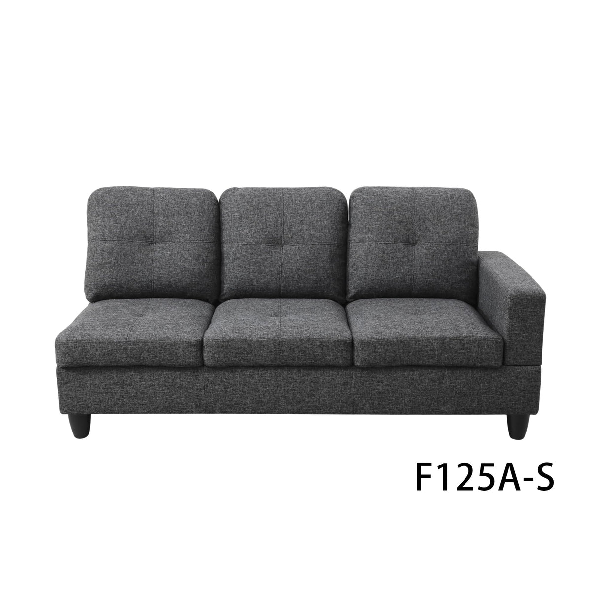 MMTGO 3-Piece L Shape Sectional Sofa, with Right Chaise, Storage Ottoman and Button Tufted Backrest, Modern Linen Living Room Couch Set for Office and Apartment