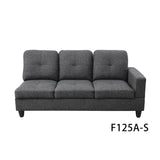 MMTGO 3-Piece L Shape Sectional Sofa, with Right Chaise, Storage Ottoman and Button Tufted Backrest, Modern Linen Living Room Couch Set for Office and Apartment