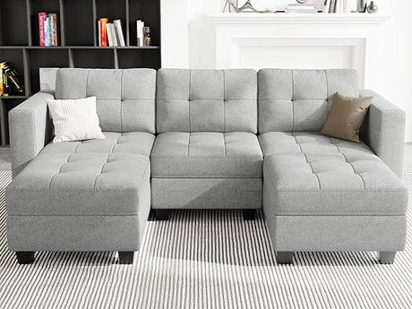 Sofa Couch with Storage Seats Convertible Sectional Couch