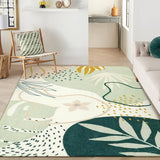 Pink Washable Rugs 8x10 - Non-Slip Backing Large Living Room Carpet Low Pile