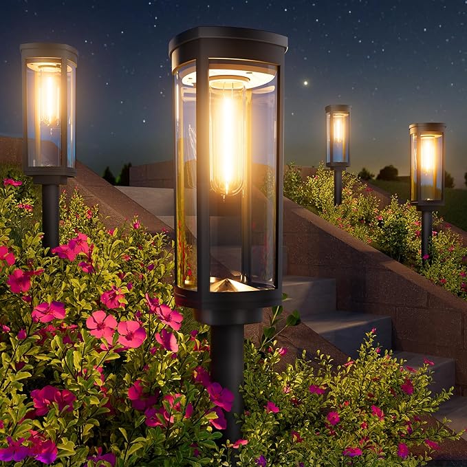 Solar Pathway Lights Outdoor, 8 Pack Solar Powered Garden Lights Waterproof IP65