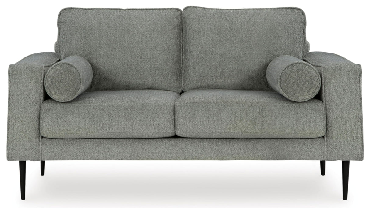 Hazela Casual Loveseat with 2 Bolster Pillows, Gray