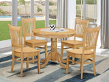 ANVA5-BLK-W 5 Piece Modern Dining Table Set Includes a Round Kitchen