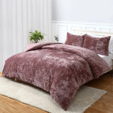 CAROMIO Velvet Duvet Cover Set, Luxurious Breathable Bedding Set with Corner Ties, Lightweight Comforter Cover for All Season, Dusty Pink, Queen(90" X 90")