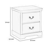 2 Drawer Wooden Nightstand with Metal Drop Handles and Bracket Feet, Gray