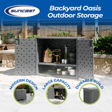 Outdoor Storage Cabinet with Pad-Lockable Doors, Freestanding Outdoor Patio Storage