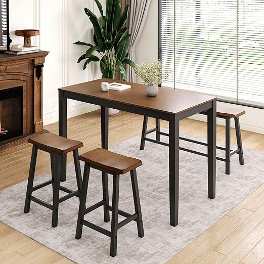 4-Piece Dining Set with Bench and Chairs