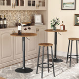 Bar Table, Height-Adjustable Round Pub Table 27-35.4 Inches, Cocktail Table