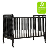 DaVinci Jenny Lind 3-in-1 Convertible Crib in Ebony, Removable Wheels, Greenguard Gold Certified