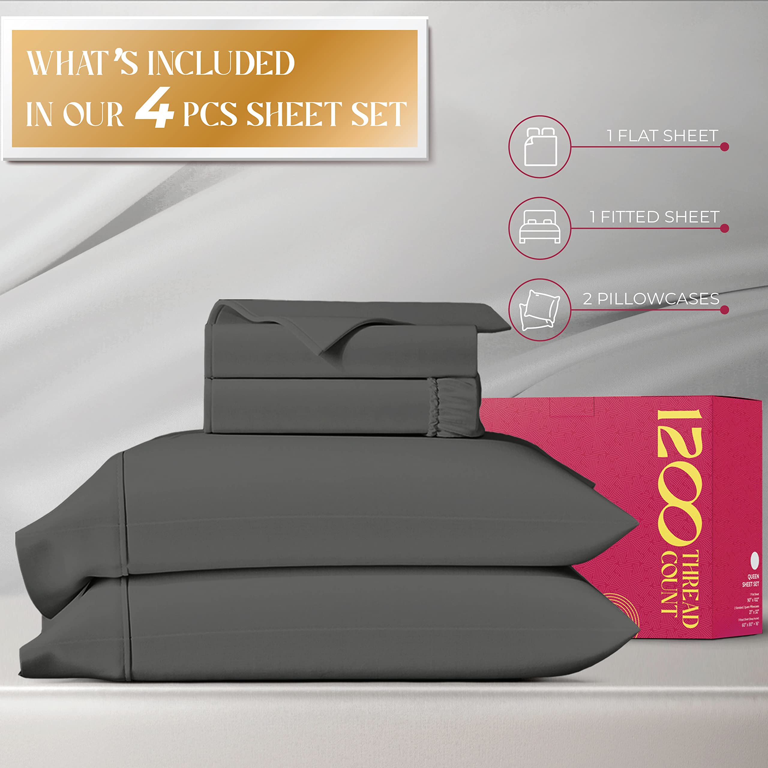 5-Star Hotel Quality 1200 Thread Count 100% Supima Cotton Sheets for