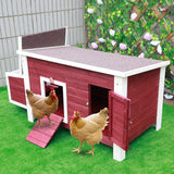 Chicken Coop with Nesting Box, Outdoor Hen House with Removable Bottom