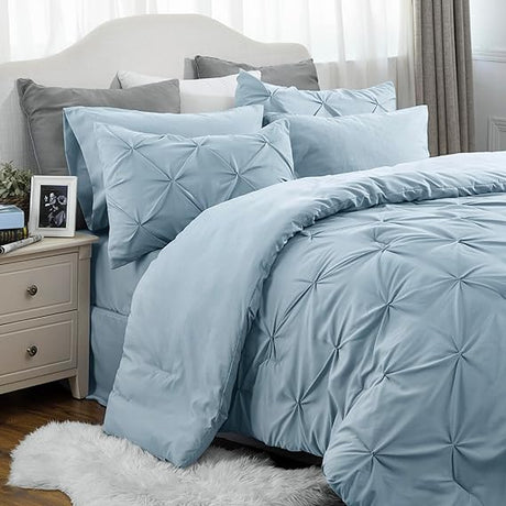 Full Size Comforter Sets - Bedding Sets Full 7 Pieces, Bed in a Bag Green Bed Sets