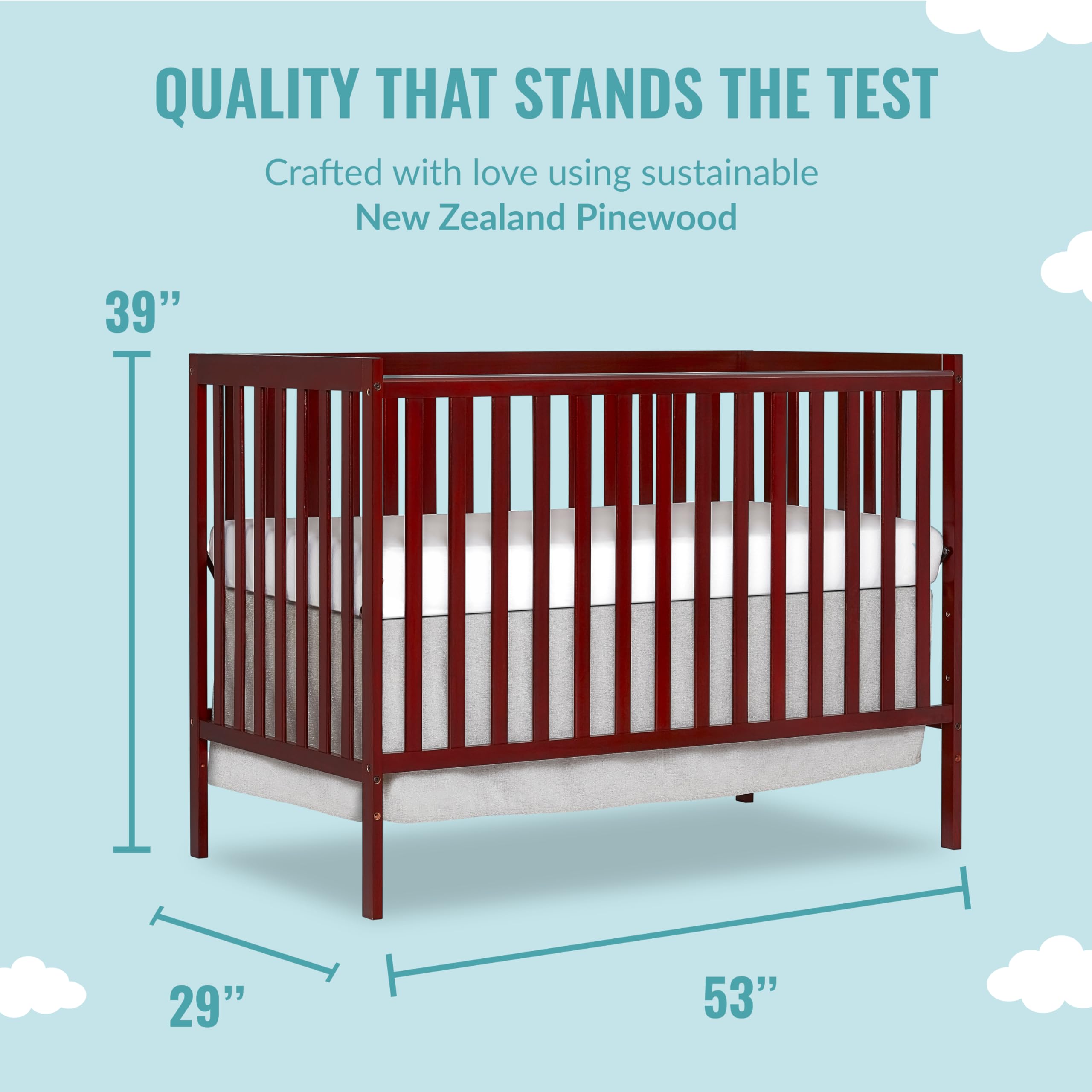 Synergy 5-In-1 Convertible Crib In Cherry, Greenguard Gold Certified