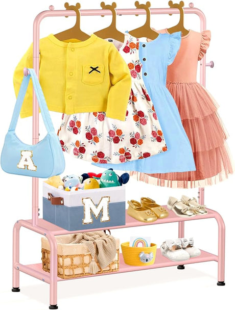 Kids Clothing Rack - Kids Dress Up Clothes Storage Racks - Dress Up Rack for Little Girls