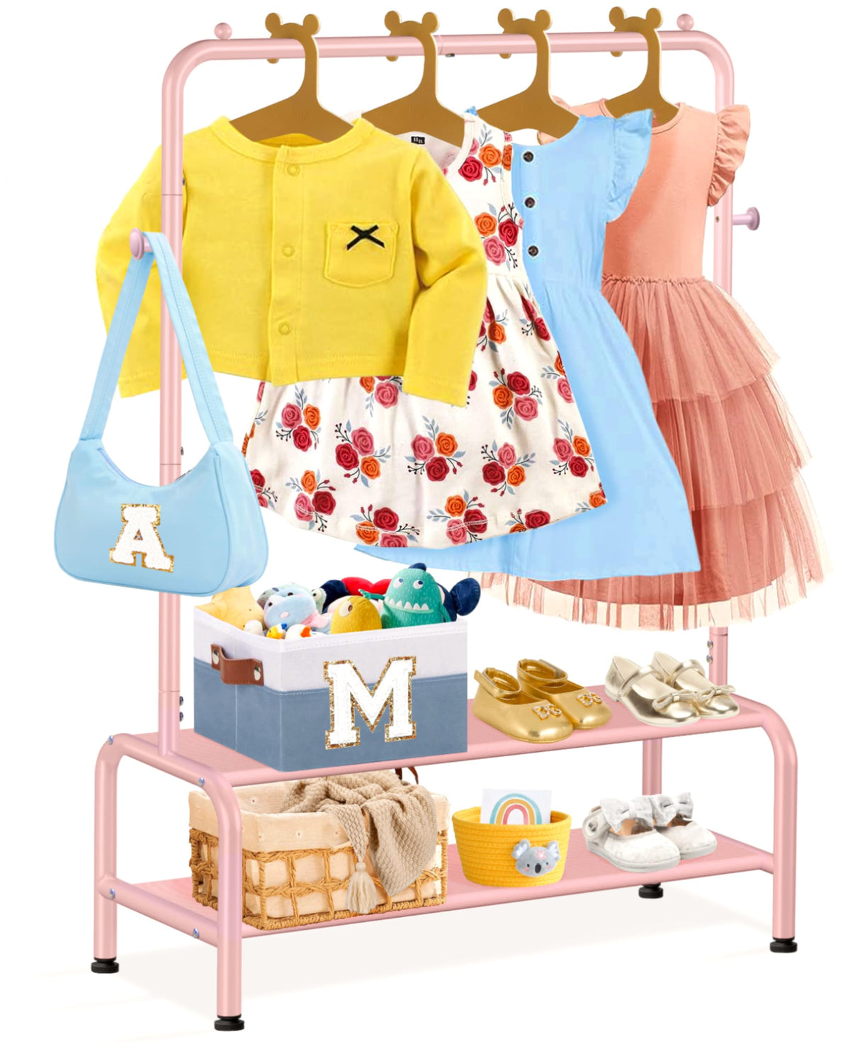 Kids Clothing Rack - Kids Dress Up Clothes Storage Racks - Dress Up Rack for Little Girls