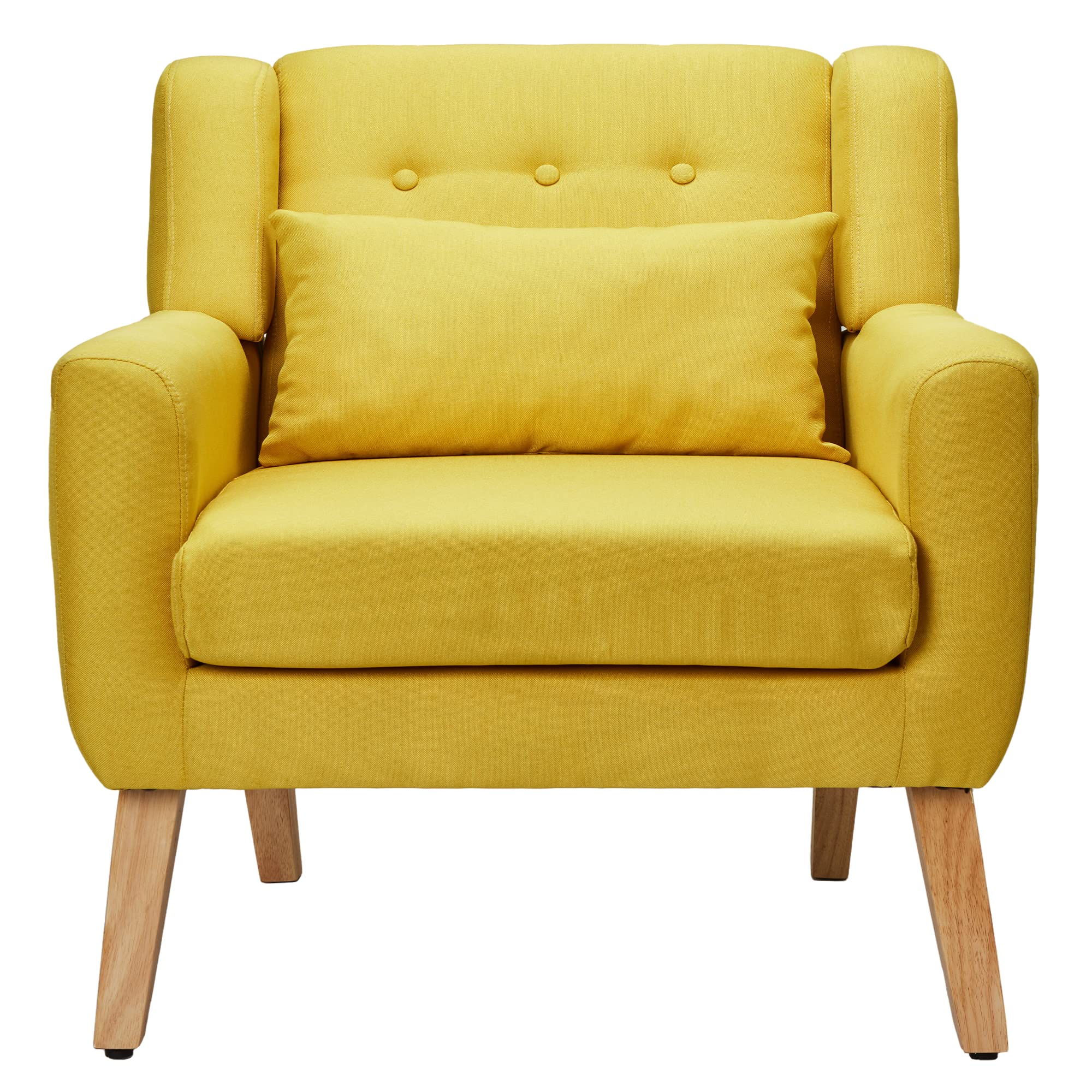 Accent Chair,Living Room Reading Arm Chair Upholstered,Linen Fabric Single Sofa Chair