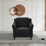 Designs 2-Seat Loveseat Couch, Modern Polyester Upholstered Sofa for Living Room, Office, Antique Black