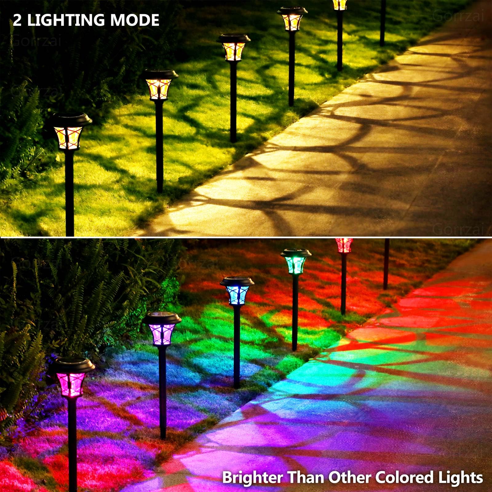 Solar Pathway Lights Outdoor 6 Pack Glass Stainless Steel Driveway Lights
