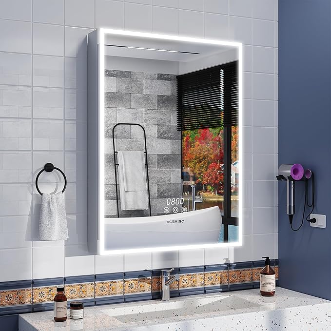 Medicine Cabinet with Lights,  Inch Surface or Recessed Medicine Cabinet