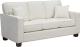 Furnishings Russell 3 Seater Sofa with 2 Pillows and Coffee Finished Legs, Ivory