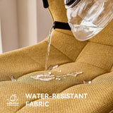 Modern Upholstered Dining Chairs Set of 4 - Water Resistant Fabric with Metal Legs