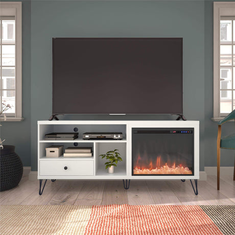 Home Owen Fireplace TV Stand for TVs up to 65", White