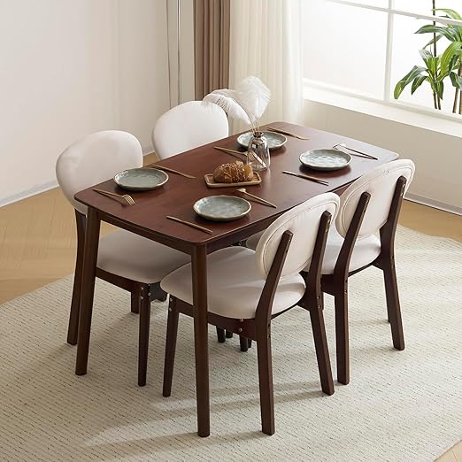 5-Piece Wood Dining Table Set for 4