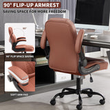 Executive Office Chair with Lumbar Support - Ergonomic PU Leather Desk Chair