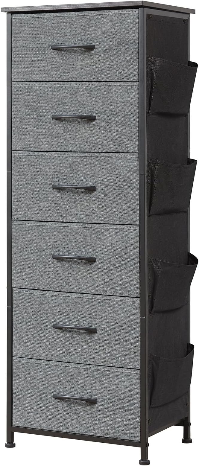 Tall Dresser for Bedroom, 4 Drawer Storage Organizer Chest of Drawers with Removable