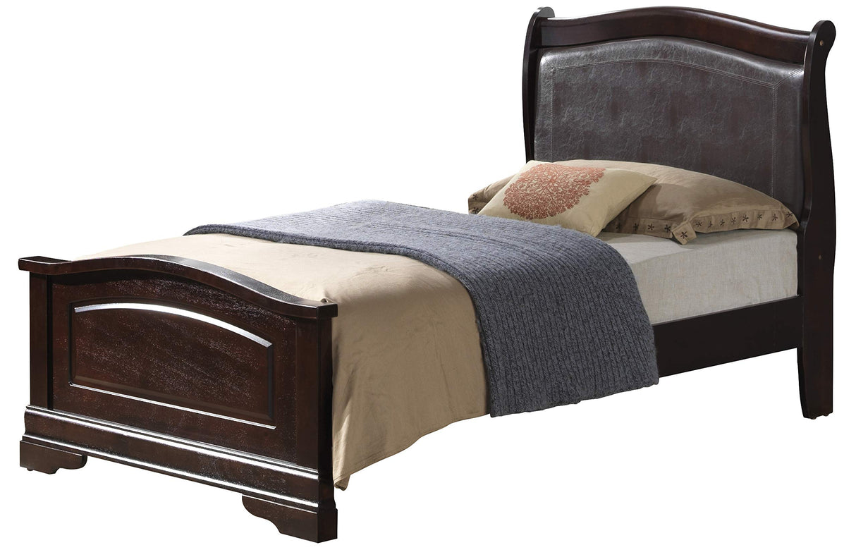 Louis Phillipe Twin Panel Bed in Cappuccino