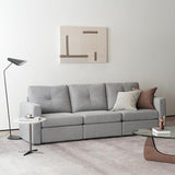 Seater with 2 Ottomans Sectional Modular Sofa Couch Upholstered 27.6" Seat Depth Modular Sofas with Storage True Coziness Metal Frame Dual Layer Cushion Sofa Set 121.3" Width Sectional Sofa