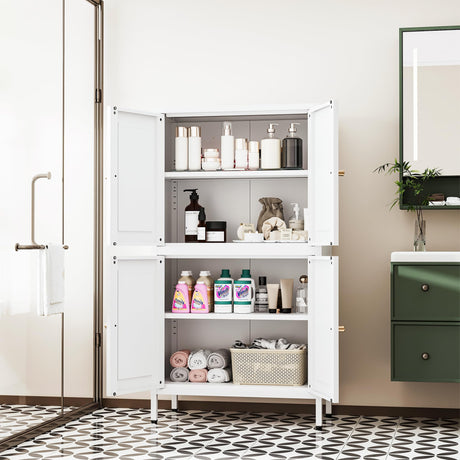 White Bathroom Storage cabinets, 43" Cabinet for Bathroom