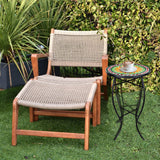 Mosaic Outdoor Side Table, 14" Round Folding Plant Stand for Patio Garden Backyard
