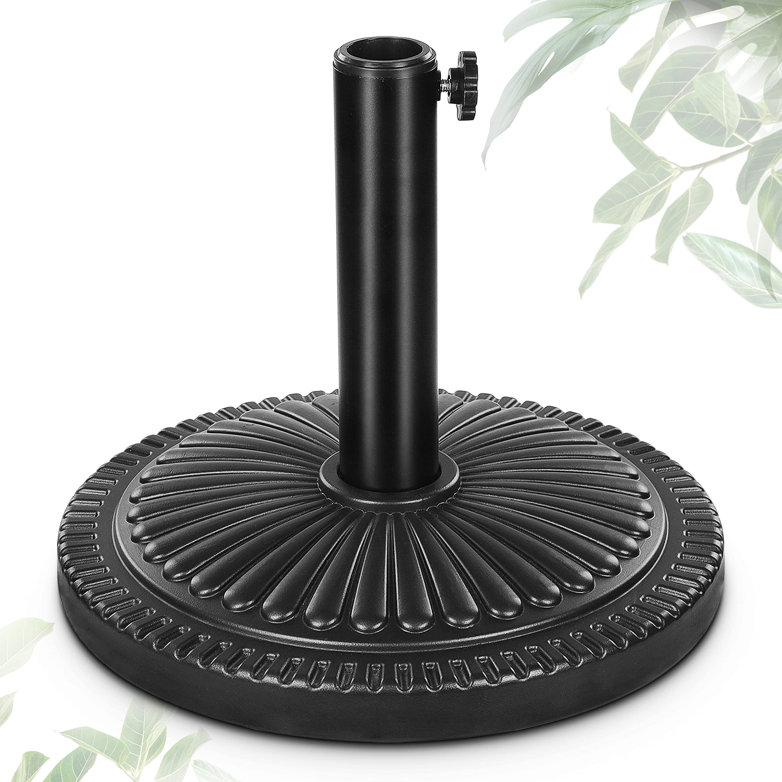 23-lbs Round Patio Umbrella Base Pre-Filled Umbrella Stand 15" Sun-Flower-Pattern Heavy