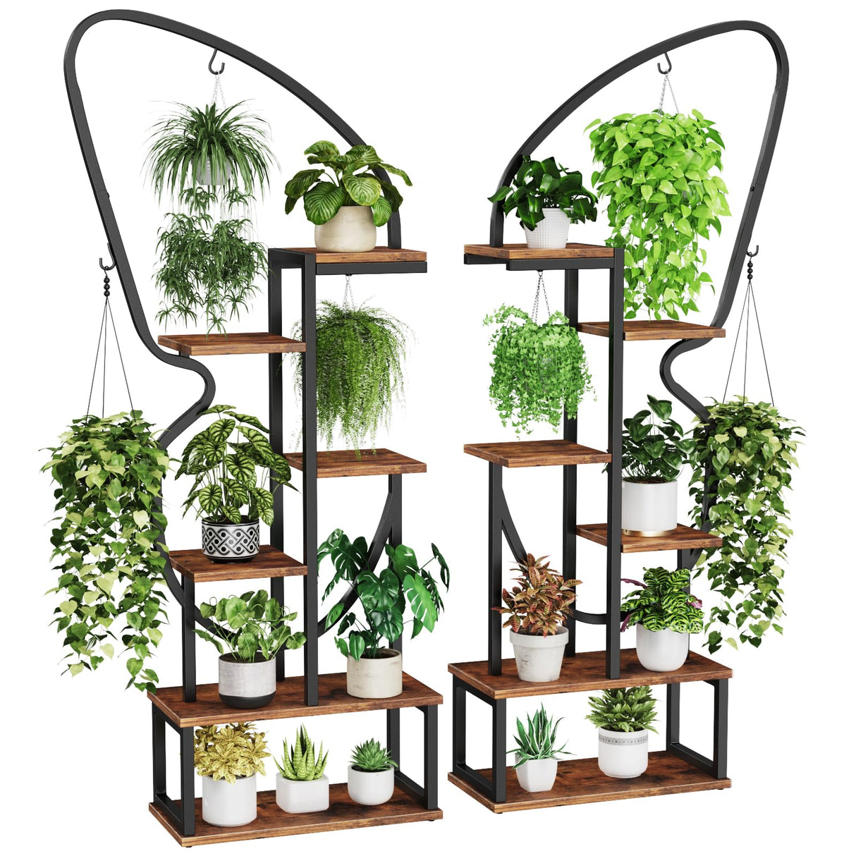 6 Tier Plant Stand Indoor Butterfly-Shaped, Tall Metal Plant Stand