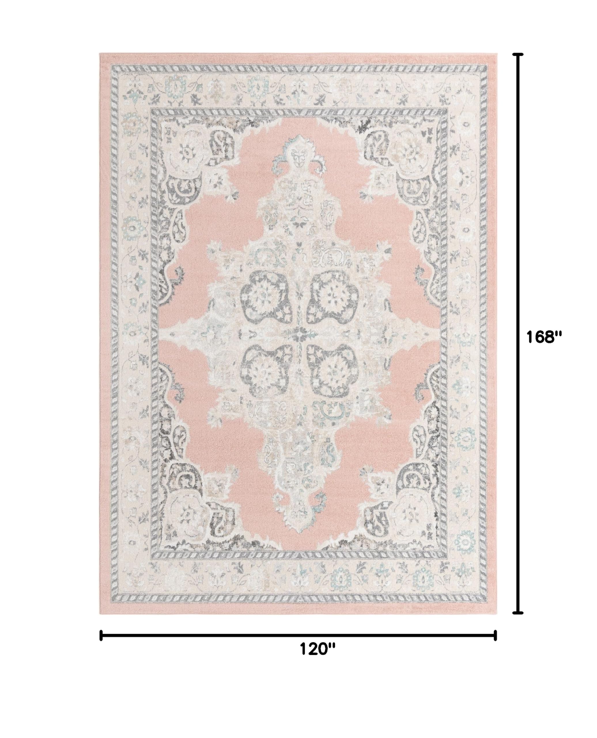 Rugs.com Parker Collection Rug – 10' X 14' Rose Medium Rug Perfect for Living Rooms, Large Dining Rooms, Open Floorplans