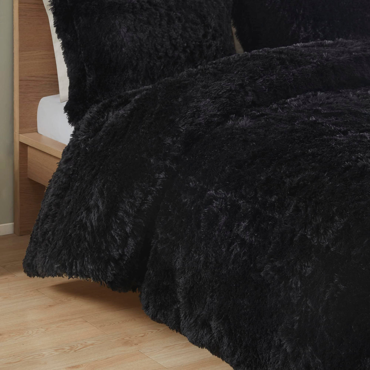 Malea Shaggy Comforter Set, Long Faux Fur Cozy Down Alternative, Modern Casual Ultra