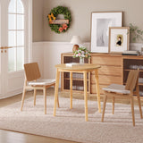 Bamboo Dining Table, Round Dining Table for 2, 27.5" Kitchen Table for Small Space