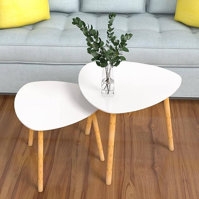 White Nesting End Table - Side Tables Living Room Tables