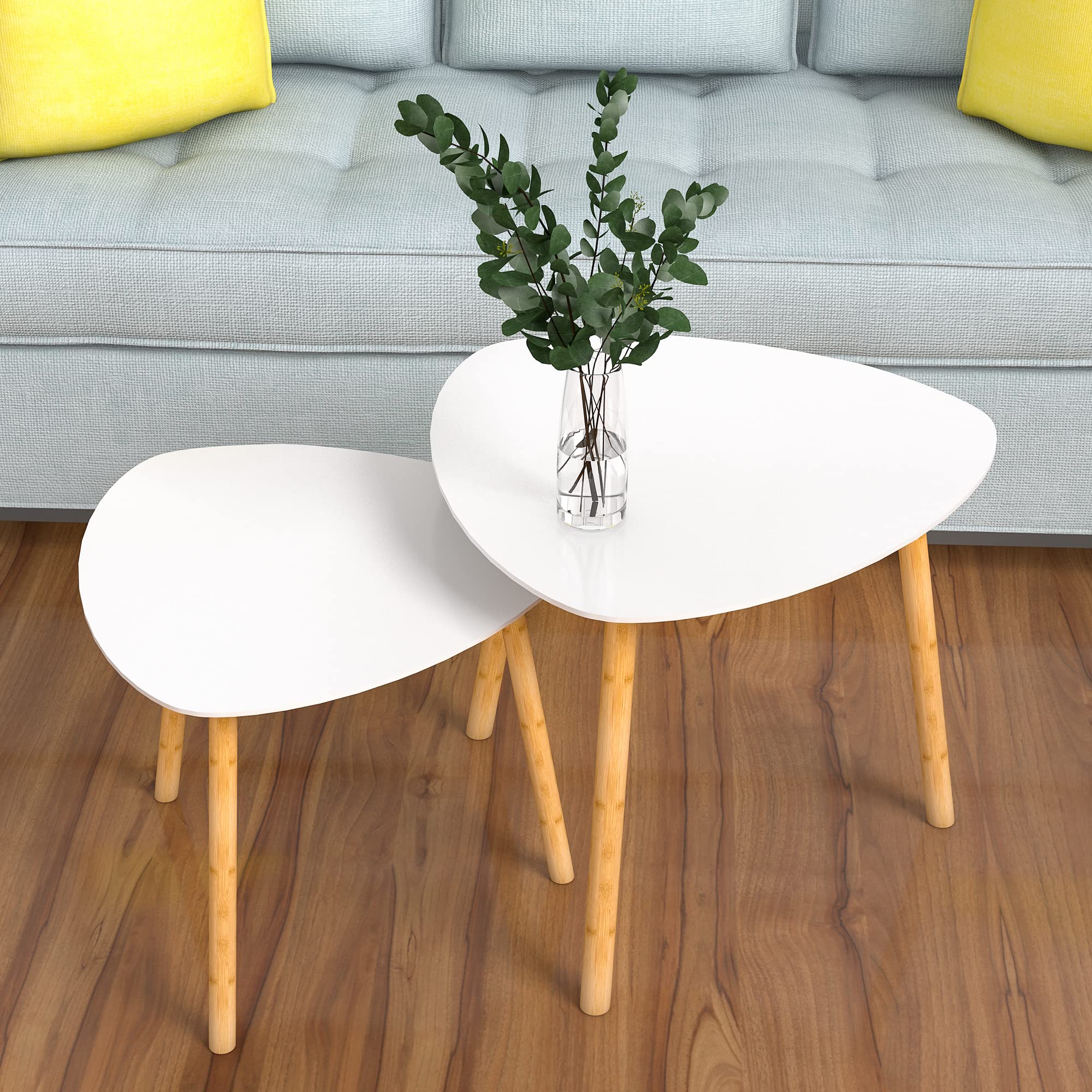 White Nesting End Table - Side Tables Living Room Tables