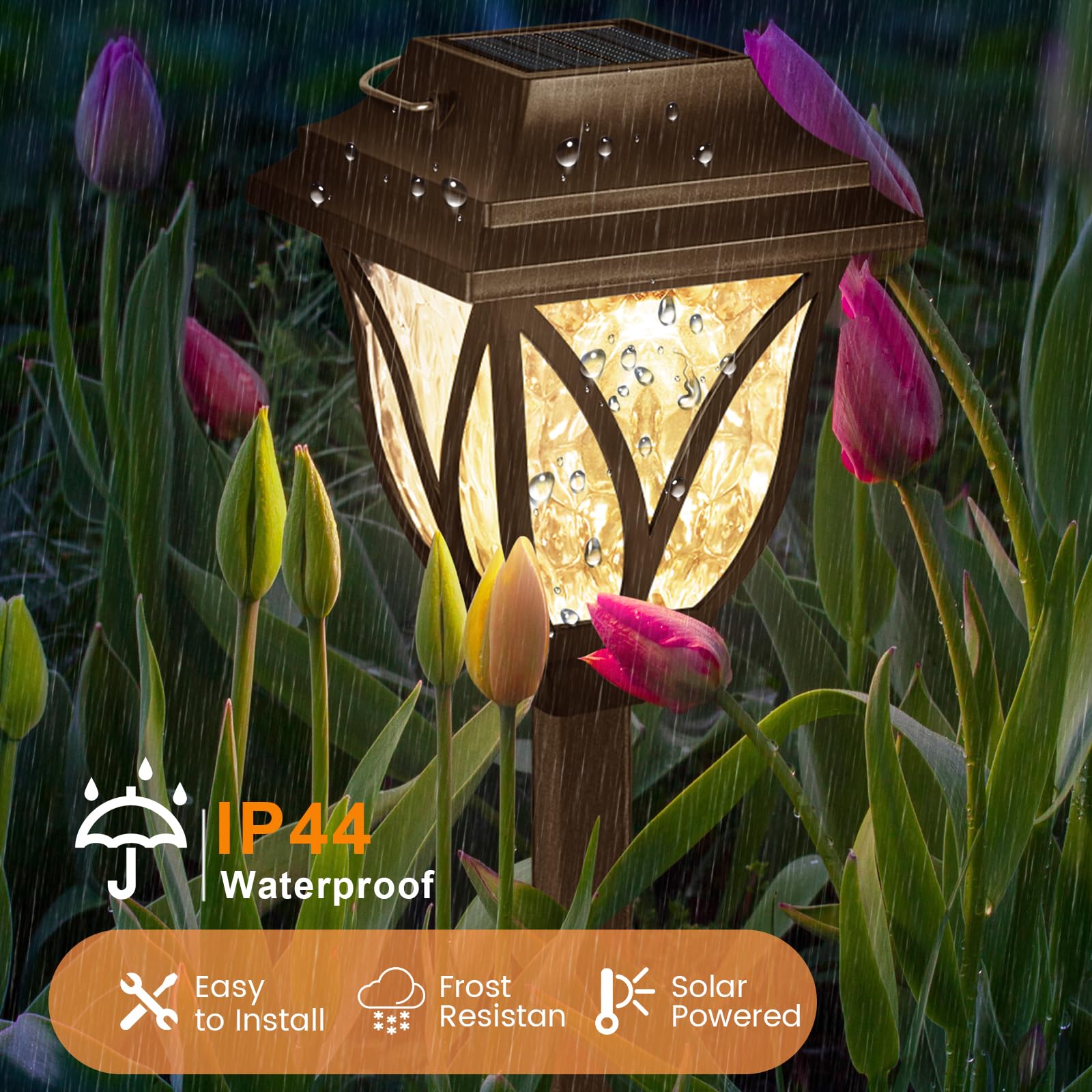 8 Pack Solar Lights Outdoor Waterproof Solar Garden Lights, Solar Lights