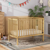 Baby Crib, 5-in-1 Full Size Convertible Toddler Bed with Sustainable Natural Pinewood for Small Baby