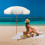 6.5ft Patio Umbrella with Fringe, Beach Umbrella, Fringe Umbrella Outdoor Patio