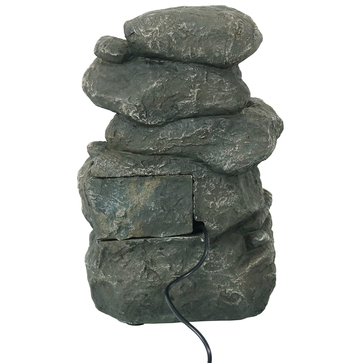 Stacked Rocks 10.5 Inch Indoor Tabletop Water Fountain with LED Lights - Quiet Sounds