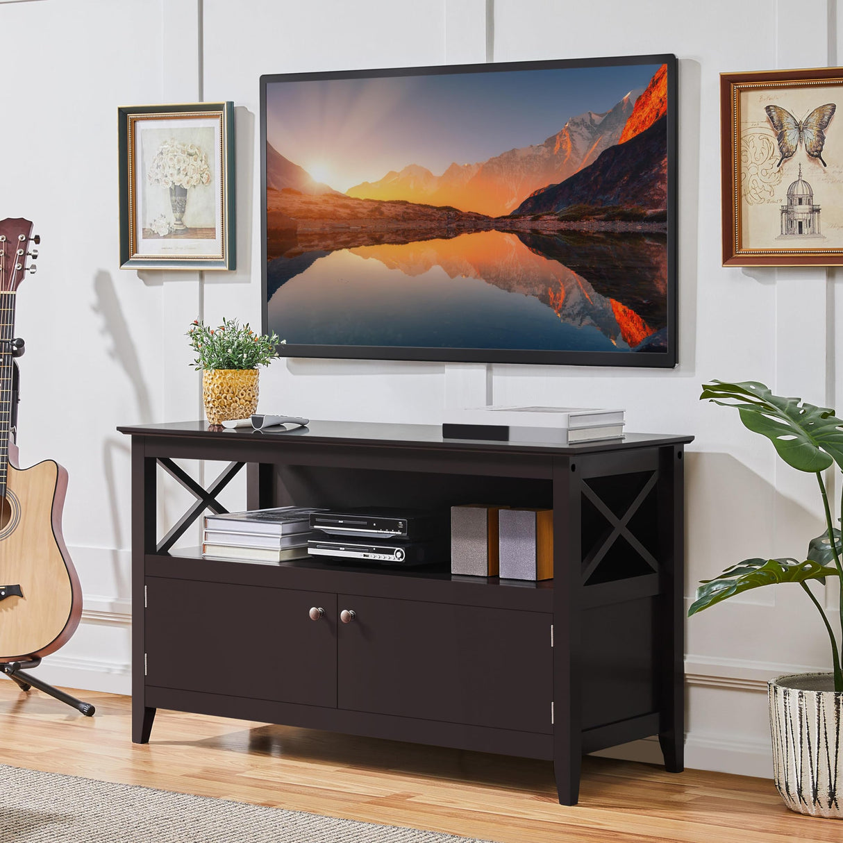 TV Stand for TVs Up to 50 inch, Media Entertainment Center Table, TV Cabinet