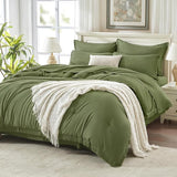 Beige Comforter Set King Size with Sheets -7 Pieces Boho Tassel Bed in a Bag Soft