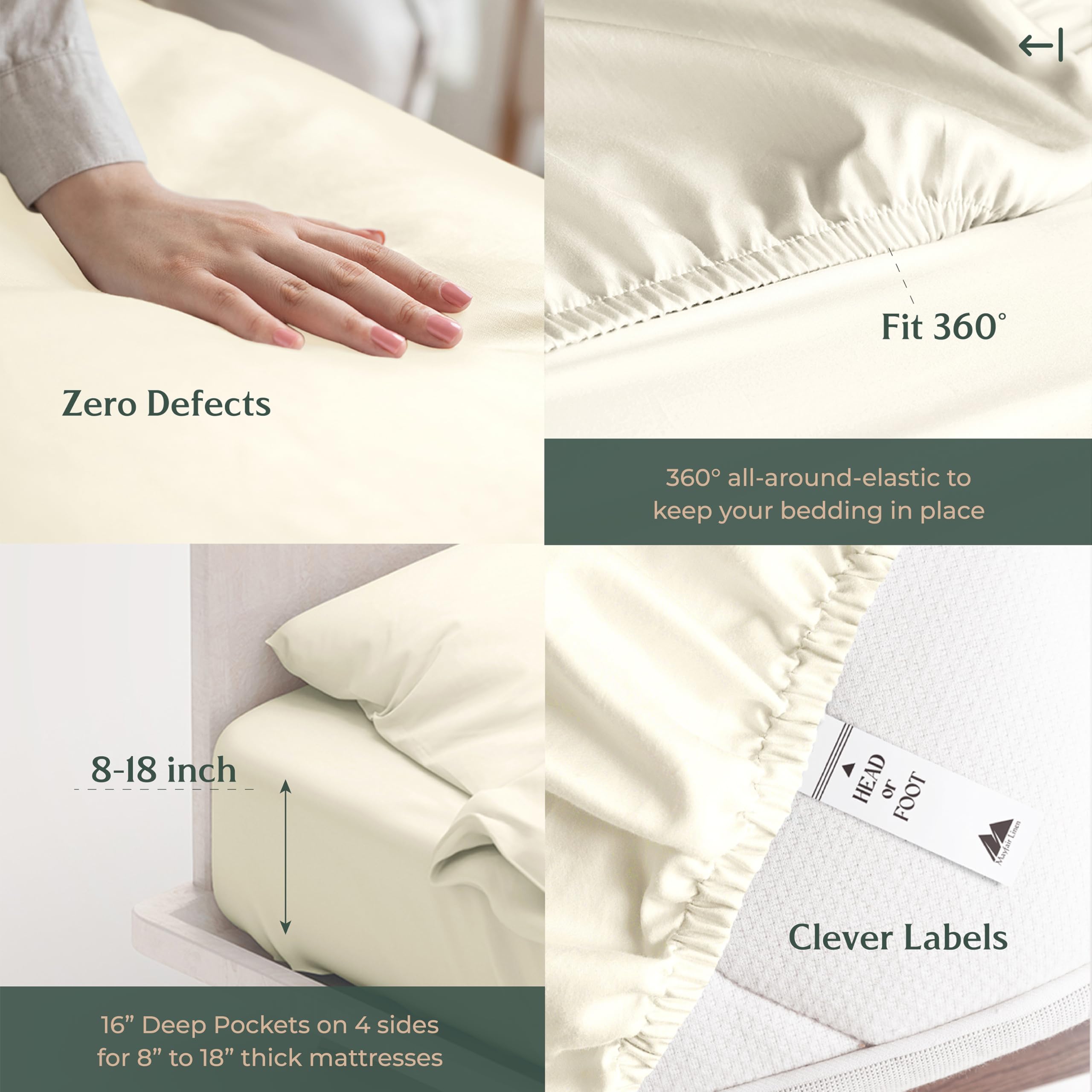 100% Viscose Derived from Bamboo Sheets Queen - 4 Piece Bamboo